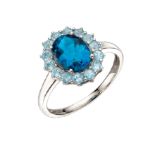 Blue Topaz Ring In White Gold